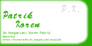 patrik koren business card